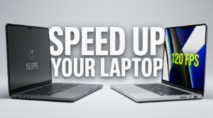 how to speed up a slow laptop showing low fps vs high fps on two laptops
