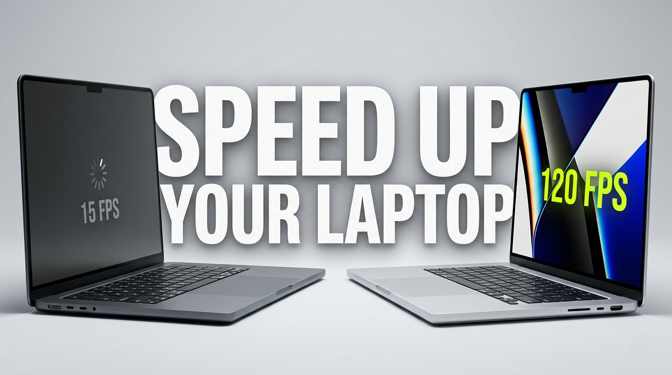 how to speed up a slow laptop showing low fps vs high fps on two laptops