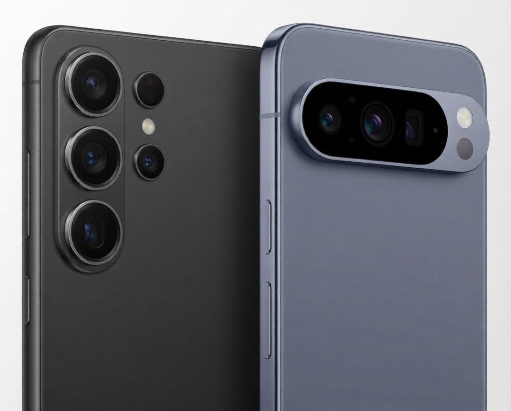 S26 Ultra vs Pixel display comparison showing screen quality and colors