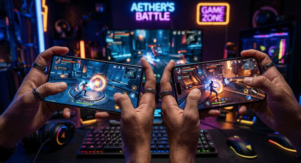 Samsung Galaxy S26 Ultra vs iPhone 17 Pro Max gaming performance test high graphics mobile gameplay