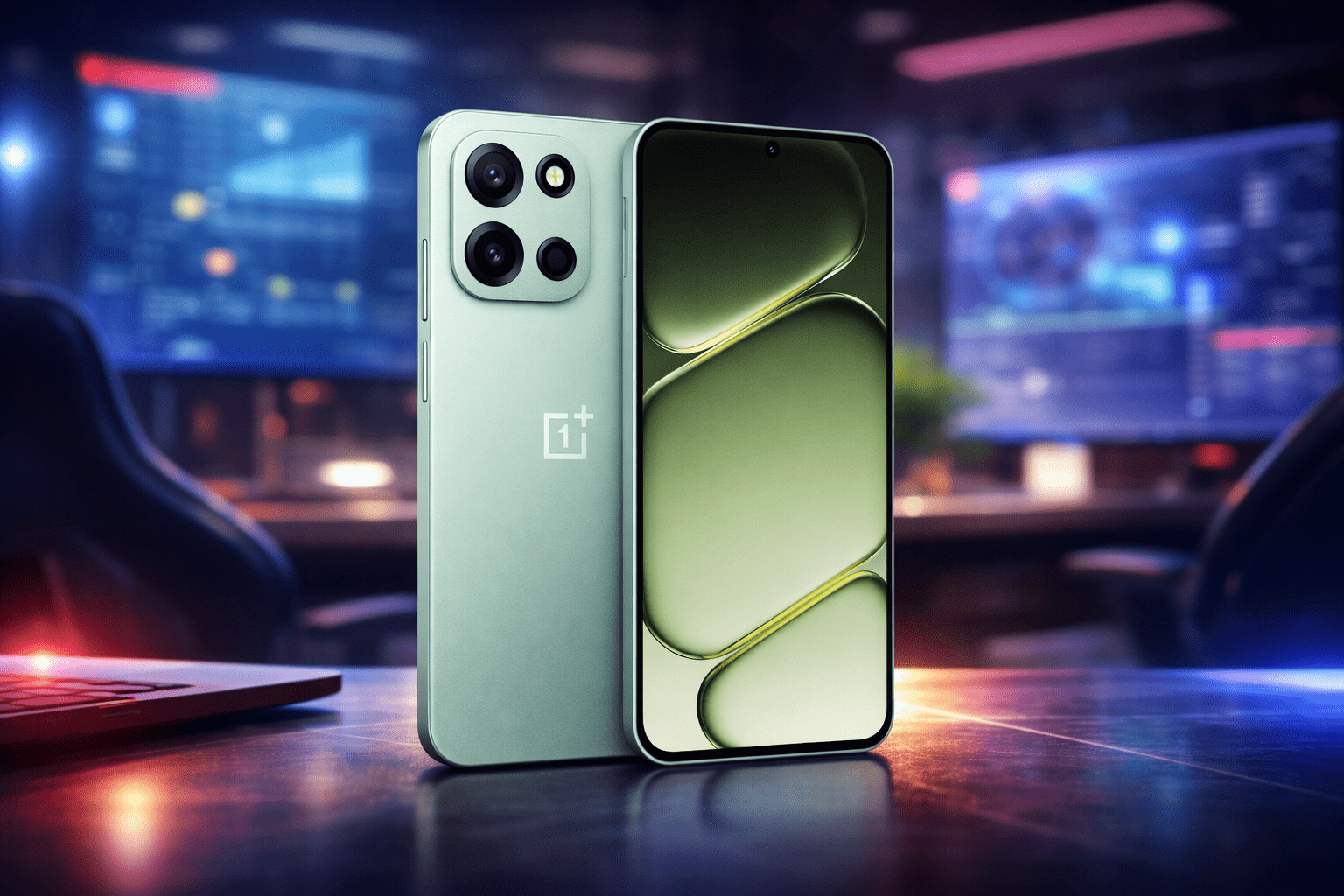 OnePlus Nord 6 India smartphone with sleek design and display in a modern tech environment