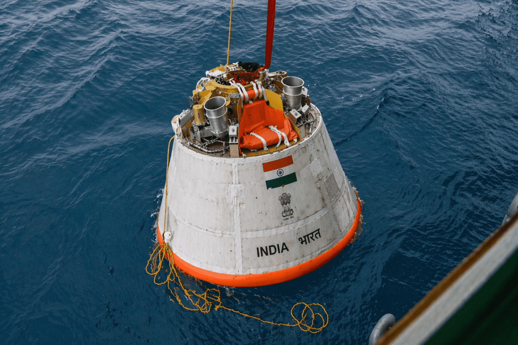 ISRO space capsule water landing test for Gaganyaan mission