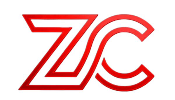 zc logo with red neon color